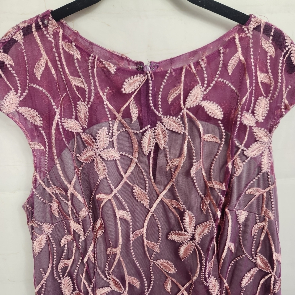 Js Collections Embroidered Mesh Cap Sleeve Evenin… - image 3